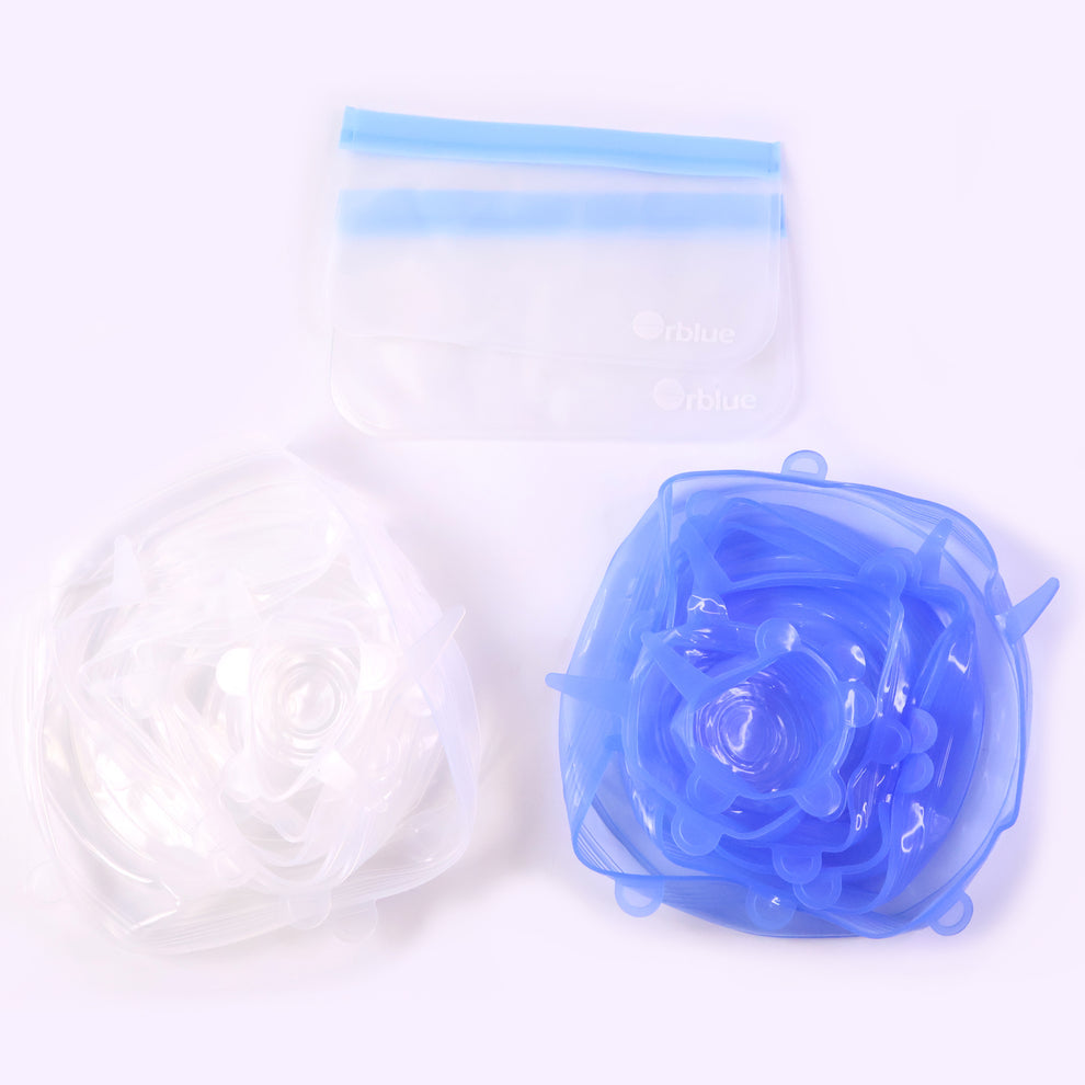 Silicone Stretch Lids β 12-Piece Reusable Food Covers with Storage Pouches